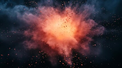 Wall Mural - Explosive Colorful Burst Creates Stunning Visual Effects in Dark Atmosphere.