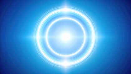 Poster - Radiant blue light circle abstract concept digital art futuristic environment close-up viewpoint