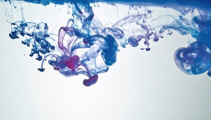Poster - Ink swirls in water abstract art exploration studio vibrant colors close-up creative concept