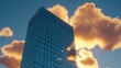 © Sudarat - Modern Glass Building at Sunset with Dramatic Cloud Formation
