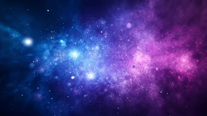 Poster - Vibrant Abstract Galaxy Background in Shades of Blue and Purple with Stars