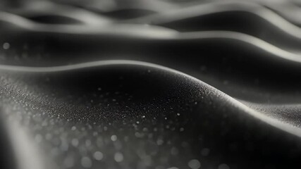 Poster - Abstract Dark Waves with Shimmering Particles Creating a Mystical Atmosphere