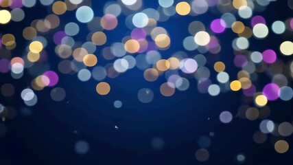 Poster - Colorful Bokeh Lights on Dark Background for Festive and Celebratory Mood