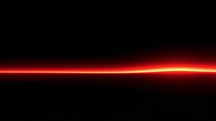 Poster - Bright Red Neon Light Line Against a Black Background for Modern Abstract Art