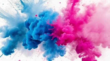 Poster - Vibrant Splash of Colorful Paint in Dynamic Swirl on a White Background