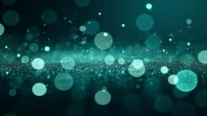 Poster - Sparkling Abstract Background with Bubbles and Light in Deep Teal Color Palette