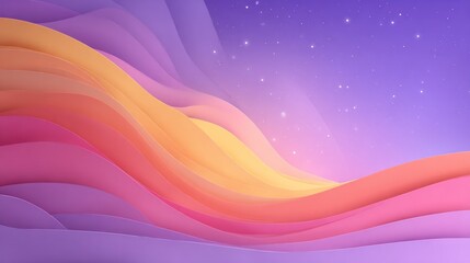 Wall Mural - Abstract Colorful Waves Background with Pastel Gradient and Sparkles