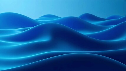 Poster - Smooth and Flowing Blue Waves in a Calm Ocean Under Bright Sky Light