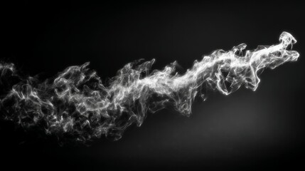 Wall Mural - Abstract White Particles Flowing on Black Background