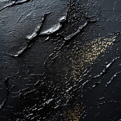 Poster - Textured Black and Gold Abstract Paint Background
