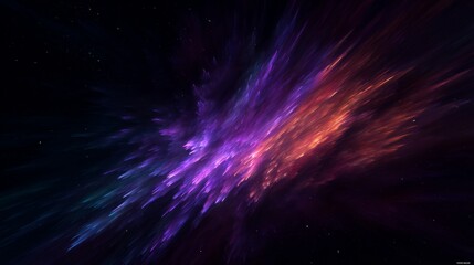 Wall Mural - Cosmic Nebula Explosion: Vibrant Purple And Orange Nebula In Dark Space