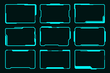 Wall Mural - collection frame element hud technology futuristic interface.