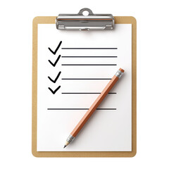 Poster - Checklist on clipboard with pencil from an office setting during working hours