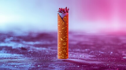 Wall Mural - Abstract vertical brown object on blurry background