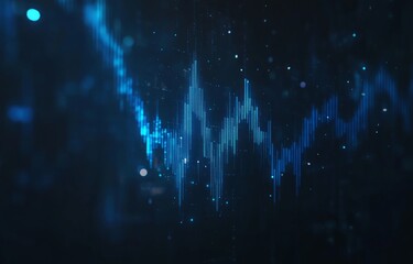 Wall Mural - Abstract Digital Data Visualization In Shades Of Blue Representing Network Connections And Financial Markets With Glowing Lines