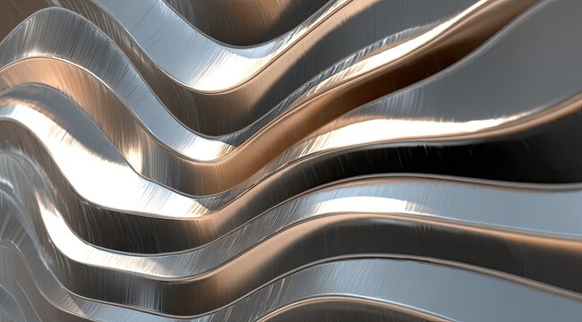 Abstract wavy metallic design