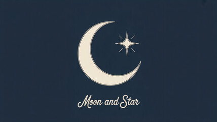 Fototapete - Moon and star icon illustration