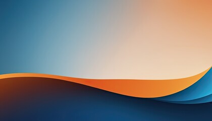 Poster - Dark blue geometric layers with orange folded paper background
3