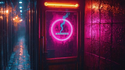 Wall Mural - Neon light building exterior design