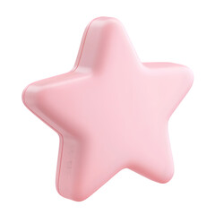 Poster - Digitally rendered,  pink star-shaped object, isolated against an abstract background with varying shades of bright colors.