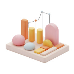 Poster - Collection of colorful, geometric shapes arranged on a light beige base, creating a visually appealing and abstract composition.