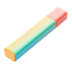 Poster - Digitally rendered, vibrant rectangular object with a smooth, glossy surface, showcasing a gradient of pastel colors.