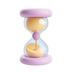 Poster - Colorful, stylized digital hourglass, with soft curves and vibrant pastel colors, showcasing a modern and abstract design approach.