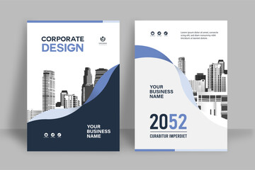 Wall Mural - City Background Business Book Cover Design Template