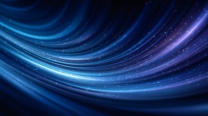 Wall Mural - flowing blue light in space, curved starry motion background, concept for galaxy, speed or cosmic de