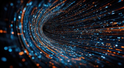 Poster - Hyperspace tunnel of data streams