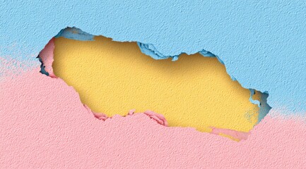 Poster - Torn paper design with pastel colors