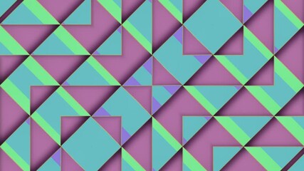 Aufkleber - Seamless Op Art loop animation with rhythmic rotation of triangular geometric shapes that rotate and change size, creating dynamic depth. Op art, minimalism, digital abstraction. 3d rendering 4K