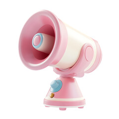 Poster - Digitally rendered, colorful, pink appliance with a futuristic design, shown in a promotional still-life style.