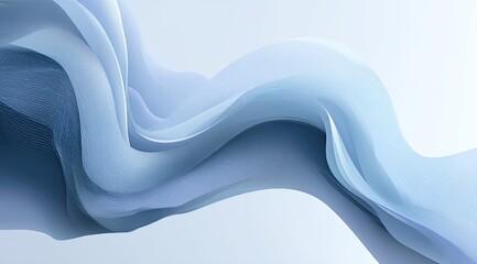 Aufkleber - flowing, abstract, light blue fabric design