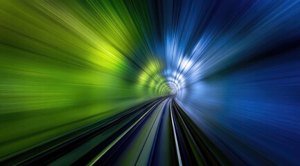 Poster - fast-moving tunnel, vibrant colors