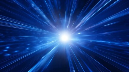 Poster - Abstract Blue Light Burst Effect with Dynamic Energy and Motion Background