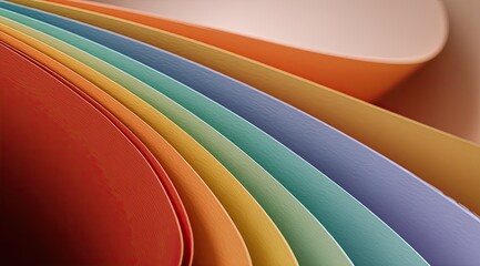 Poster - Colorful overlapping sheets of paper in a vibrant rainbow spectrum