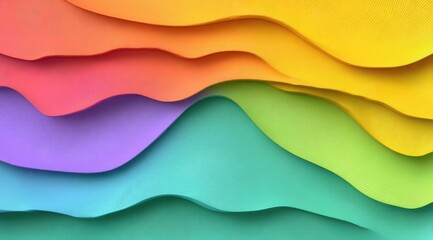 Poster - Layered, wavy, colorful abstract background