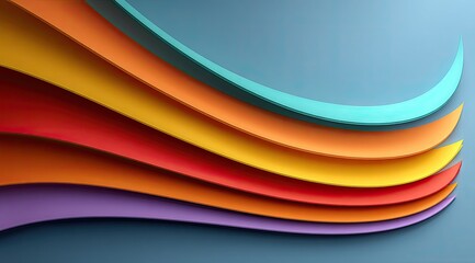 Poster - Abstract, colorful, wavy, layered shapes