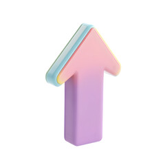 Aufkleber - Vibrant, three-dimensional arrow graphic design in soft pastel hues, displaying a unique and playful aesthetic.