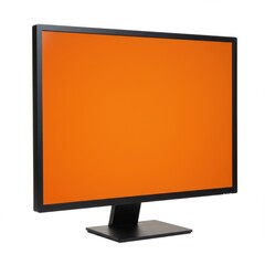 Wall Mural - Computer monitor with orange screen isolated on white background. use cases: graphic design, presentations.