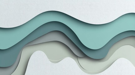 Poster - abstract wavy layers in soft pastel colors