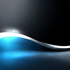 Leinwandbilder - Abstract Blue and Black Gradient with a White Edge - Modern Minimalist Design for Presentations and Backgrounds