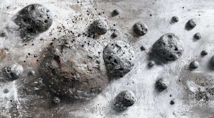 Canvas Print - asteroid field in space