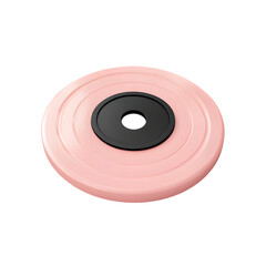 Aufkleber - Close-up view of a pink circular object with a dark center, showcasing its smooth surface and design features.