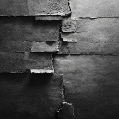 Leinwandbilder - Abstract Textured Wall: A Symphony of Layers, Edges, and Depths in Monochromatic Harmony.
