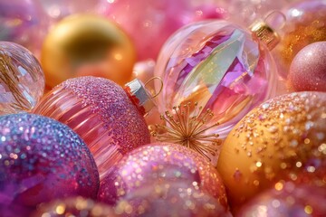 Poster - Close-up of vibrant pink and purple bokeh lights creating a soft, dreamy abstract background perfect for design and visual effects.