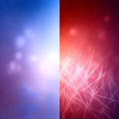 Poster - Abstract Binary: A Contrast of Blue Bliss and Crimson Chaos, Balancing the Artistic Spectrum 