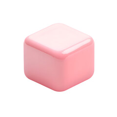 Aufkleber - Single, vibrant pink cube, featuring smooth surfaces and a glossy finish, set against a contrasting backdrop.