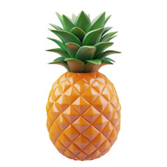 Aufkleber - Lush Pineapple Delight with Vibrant Green Crown Isolated on White Backdrop